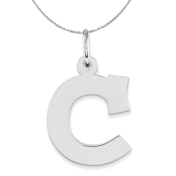 Sterling Silver Amanda Collection Medium Block Style Initial C Pendant Sterling Silver Amanda Collection Medium Block Style Initial C Pendant